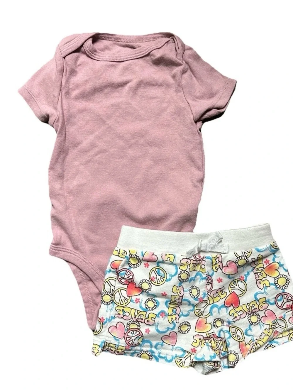 Baby Girl Clothing Muslin One Piece Pants Shorts Short Sleeves Size 6-9 Months